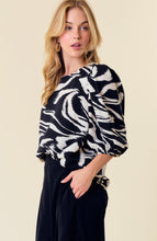 Load image into Gallery viewer, ABSTRACT PRINTED 3/4 PUFF SLEEVE BLOUSE

