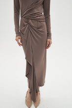 Load image into Gallery viewer, ALL OVER RUCHED DRESS byMM - TAN
