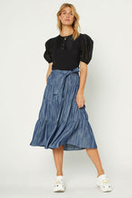 Load image into Gallery viewer, TIERED DENIM SKIRT
