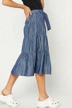 Load image into Gallery viewer, TIERED DENIM SKIRT
