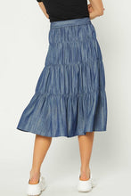 Load image into Gallery viewer, TIERED DENIM SKIRT
