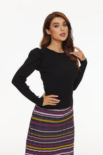 Load image into Gallery viewer, MM PUFFED SLEEVE RIBBED TOP
