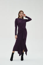 Load image into Gallery viewer, ALL OVER RUCHED DRESS byMM - PLUM
