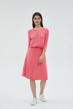Load image into Gallery viewer, MM SMOCKED WAIST EVERYTHING DRESS 3/4 SLEEVES -  CORAL
