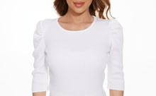 Load image into Gallery viewer, MM PUFFED SLEEVE RIBBED TOP 1/2 SLEEVE
