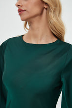 Load image into Gallery viewer, SILKY FIT AND FLARE DRESS - EMERALD GREEN

