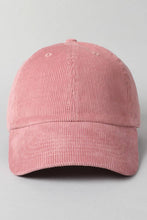 Load image into Gallery viewer, Corduroy Adjustable Cotton Baseball Cap Dad Hat: One Size / OFF WHITE
